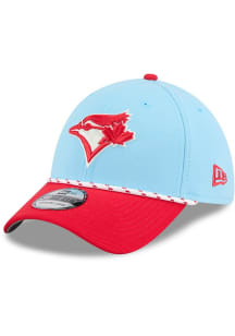 New Era Toronto Blue Jays Mens Light Blue 2025 MLB 4th of July 39THIRTY Flex Hat