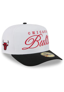 New Era Chicago Bulls Mens White 2025 NBA Draft A Frame 59FIFTY Fitted Hat