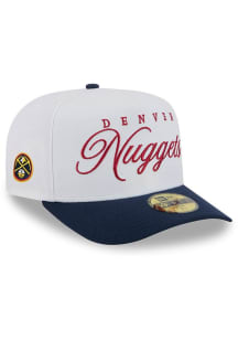 New Era Denver Nuggets Mens White 2025 NBA Draft A Frame 59FIFTY Fitted Hat