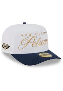 New Era New Orleans Pelicans Mens White 2025 NBA Draft A Frame 59FIFTY Fitted Hat