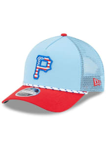 New Era Pittsburgh Pirates 2025 MLB 4th of July 9FORTY Mcrown Adjustable Hat - Light Blue
