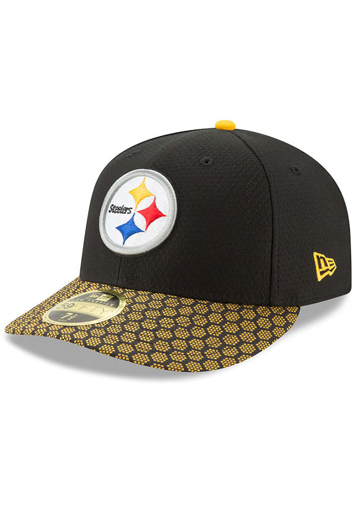 New Era Pittsburgh Steelers Mens Black 2017 Official Sideline Fitted Hat