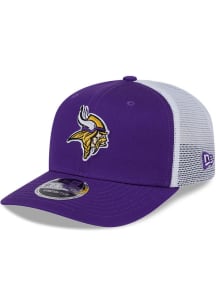 New Era Minnesota Vikings Stretch Snap Cotton Trucker 9SEVENTY Adjustable Hat - Purple