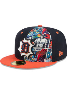 New Era Detroit Tigers Mens Navy Blue 2025 Diamond Hero Collection 59FIFTY Fitted Hat