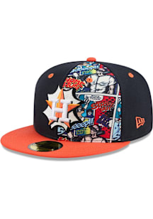 New Era Houston Astros Mens Navy Blue 2025 Diamond Hero Collection 59FIFTY Fitted Hat
