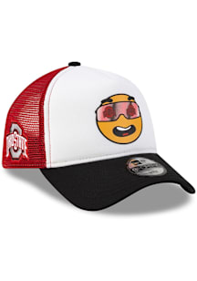 New Era Ohio State Buckeyes White 3T Sunny Smiles Foam Front JR Trucker 9FORTY Youth Adjustable Ha..