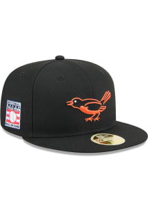 New Era Baltimore Orioles Mens Black 2025 Hall of Fame Weekend 59FIFTY Fitted Hat