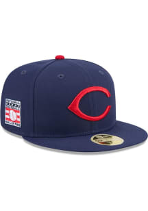 New Era Cincinnati Reds Mens Navy Blue 2025 Hall of Fame Weekend 59FIFTY Fitted Hat