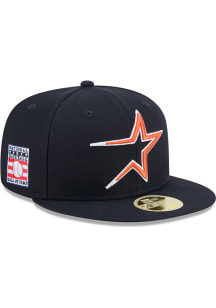 New Era Houston Astros Mens Navy Blue 2025 Hall of Fame Weekend 59FIFTY Fitted Hat