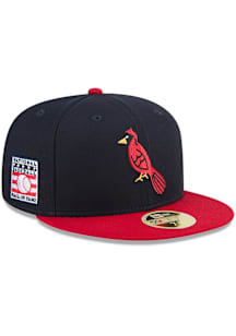 New Era St Louis Cardinals Mens Navy Blue 2025 Hall of Fame Weekend 59FIFTY Fitted Hat