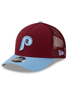 New Era Philadelphia Phillies Trucker 9FORTY M Crown Adjustable Hat - Red