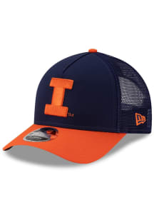 New Era Orange Illinois Fighting Illini Trucker 9FORTY M Crown Adjustable Hat