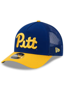 New Era Blue Pitt Panthers Trucker 9FORTY M Crown Adjustable Hat