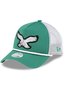 New Era Philadelphia Eagles Green Sparkle Foam Front Rope Trucker 9FORTY Womens Adjustable Hat