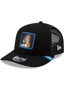 New Era Detroit Lions Mascot Patch Low Pro 9FIFTY Adjustable Hat - Black