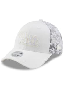 Pitt Panthers New Era Tonal Glitter Denim Trucker 9FORTY Womens Adjustable Hat - White