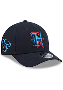 New Era Houston Texans Team M Crown 9FORTY Adjustable Hat - Navy Blue
