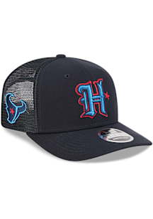 New Era Houston Texans Team Stretch 9SEVENTY Trucker Adjustable Hat - Navy Blue