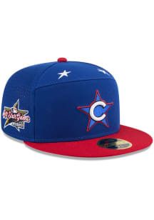 New Era Chicago Cubs Mens Blue 2025 All Star Game Workout Split Panel 59FIFTY Fitted Hat
