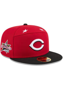 New Era Cincinnati Reds Mens Red 2025 All Star Game Split Panel 59FIFTY Fitted Hat