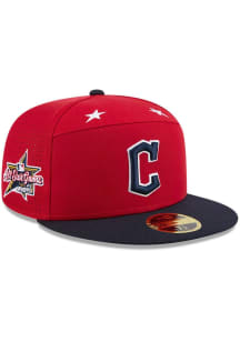 New Era Cleveland Guardians Mens Red 2025 All Star Game Split Panel 59FIFTY Fitted Hat