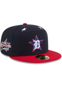 New Era Detroit Tigers Mens Blue 2025 All Star Game Workout Split Panel 59FIFTY Fitted Hat
