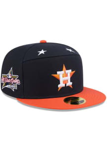 New Era Houston Astros Mens Navy Blue 2025 All Star Game Split Panel 59FIFTY Fitted Hat