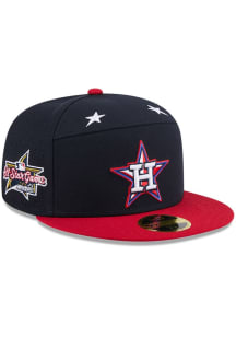New Era Houston Astros Mens Blue 2025 All Star Game Workout Split Panel 59FIFTY Fitted Hat