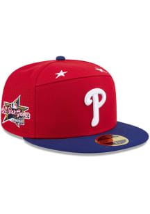 New Era Philadelphia Phillies Mens Red 2025 All Star Game Split Panel 59FIFTY Fitted Hat