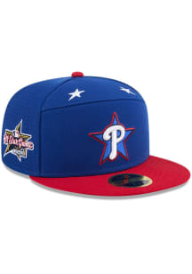 New Era Philadelphia Phillies Mens Blue 2025 All Star Game Workout Split Panel 59FIFTY Fitted Hat