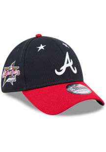 New Era Atlanta Braves Mens Navy Blue 2025 All Star Game 39THIRTY Flex Hat