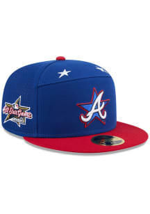New Era Atlanta Braves Mens Blue 2025 All Star Game Workout Split Panel 59FIFTY Fitted Hat