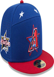 New Era Arizona Diamondbacks Mens Blue 2025 All Star Game Workout Split Panel 59FIFTY Fitted Hat