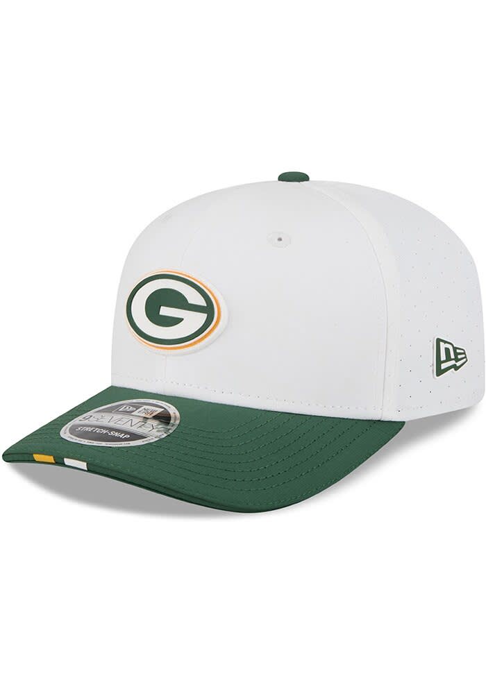 New Era Green Bay Packers White 2025 Training Camp Stretch Snap