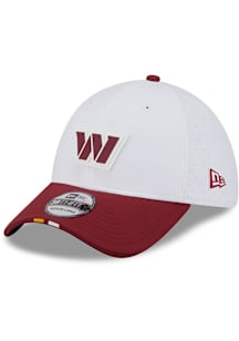 New Era Washington Commanders Mens White 2025 Training Camp 39THIRTY Flex Hat
