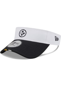 New Era Pittsburgh Steelers Mens White 2025 Training Camp Visor Adjustable Visor