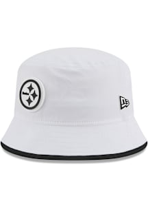 New Era Pittsburgh Steelers White 2025 Training Camp Bucket Mens Bucket Hat