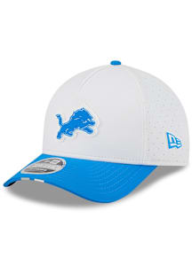 New Era Detroit Lions White 2025 Training Camp JR9FORTY Mcrown Aframe Youth Adjustable Hat