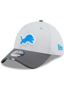 New Era Detroit Lions Mens Grey 2025 Training Camp CW 39THIRTY Flex Hat