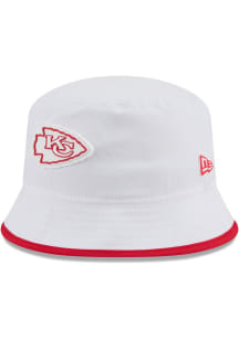 New Era Kansas City Chiefs White 2025 Training Camp Bucket Mens Bucket Hat