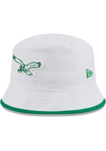 New Era Philadelphia Eagles White 2025 Training Camp Bucket Mens Bucket Hat