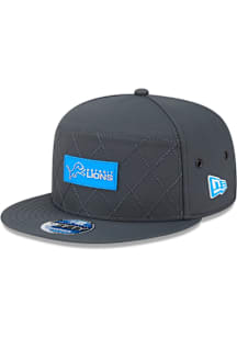 New Era Detroit Lions Grey 2025 NFL Sideline Cold Weather 9FIFTY Split Panel Mens Snapback Hat