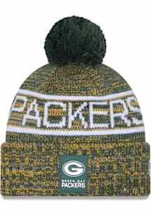 New Era Green Bay Packers Yellow 2025 NFL Sideline Cold Weather Sport Mens Knit Hat