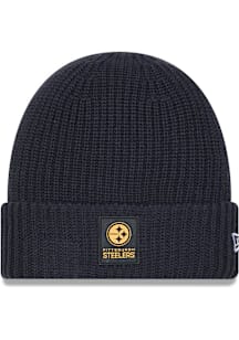 New Era Pittsburgh Steelers Grey 2025 NFL Sideline Cold Weather Cuff Mens Knit Hat