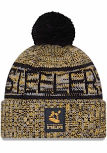 New Era Pittsburgh Steelers Yellow 2025 NFL Sideline Cold Weather Sport Mens Knit Hat