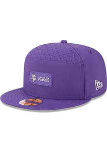 New Era Minnesota Vikings Purple 2025 NFL Sideline 9FIFTY Split Panel Mens Snapback Hat