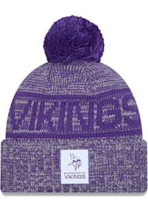 New Era Minnesota Vikings Grey 2025 NFL JR Sideline Cold Weather Sport Youth Knit Hat