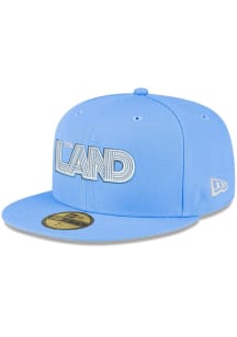 New Era Cleveland Cavaliers Mens Light Blue The Land Logo City Edition 59FIFTY Fitted Hat