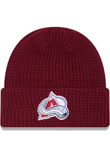 New Era Colorado Avalanche Maroon Waffle Cuff Mens Knit Hat