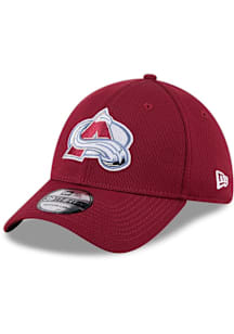 New Era Colorado Avalanche Mens Maroon Evergreen Dark Mesh 39THIRTY Flex Hat